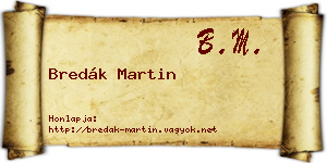 Bredák Martin névjegykártya
