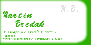 martin bredak business card